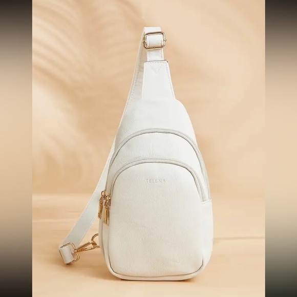 Brown / Black / White / Tan Vegan Leather Crossbody Bag - Picture 4 of 10